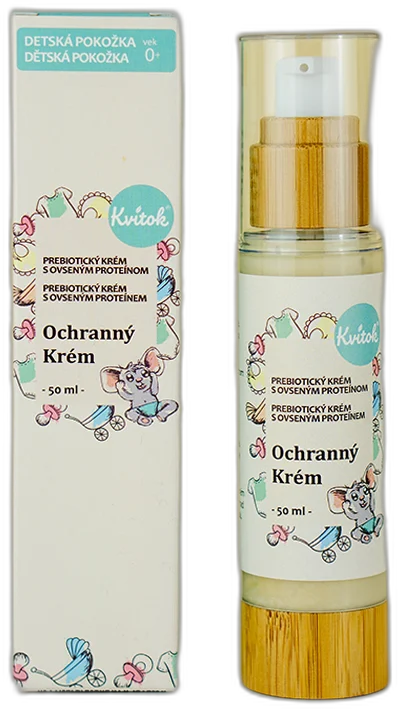 Detský ochranný krém – celotelový prebiotický krém s ovseným proteínom 50 ml Kvitok