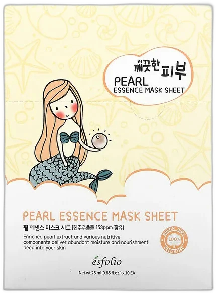 Esfolio – Pearl Essence Mask Sheet Textílna maska s perlovým extraktom 25 ml