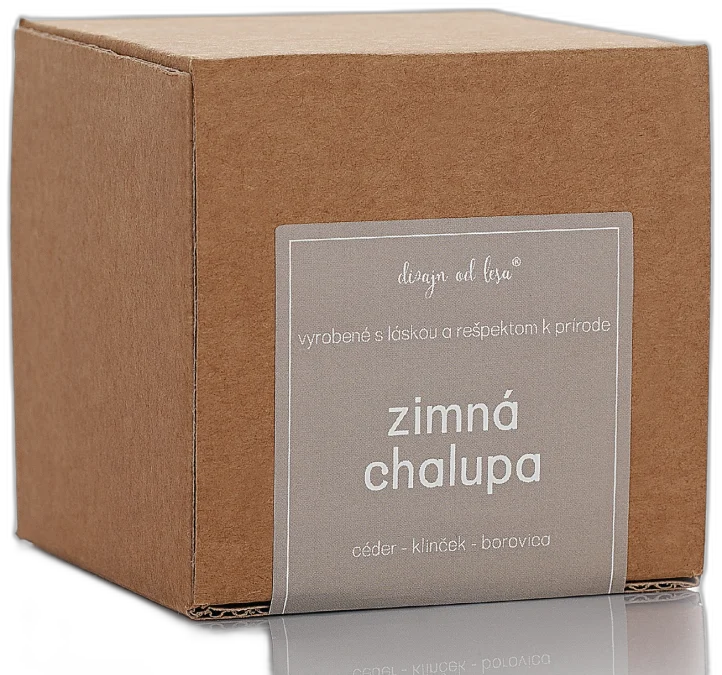 Sviečka Zimná chalupa 100g Dizajn od lesa