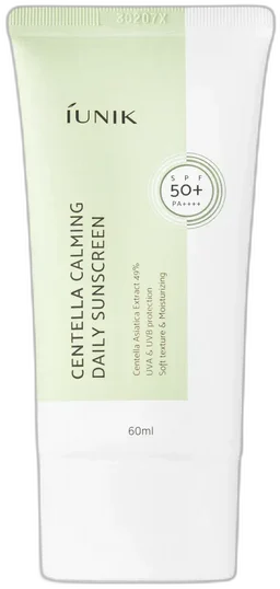 Upokojujúci opaľovací krém s výťažkom z centelly Centella Calming Daily Sunscreen (60 ml) IUNIK