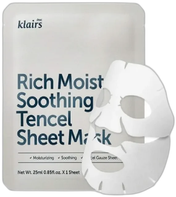 Textilná maska na tvár Rich Moist Soothing Tencel Sheet Mask Dear, Klairs