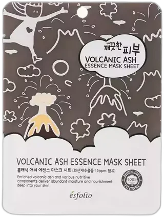 Esfolio Textílna maska na tvár s vulkanickým popolom Pure Skin Volcanic Ash Essence Mask Sheet