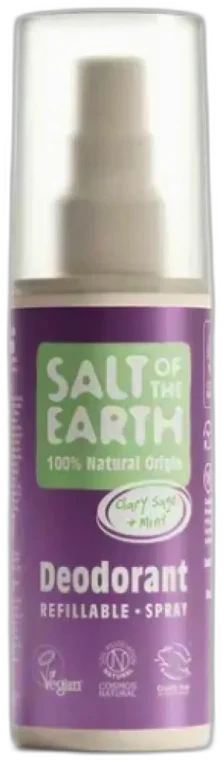 Prírodný kryštálový deodorant Šalvia muškátová a mäta, sprej 100ml Salt of the earth