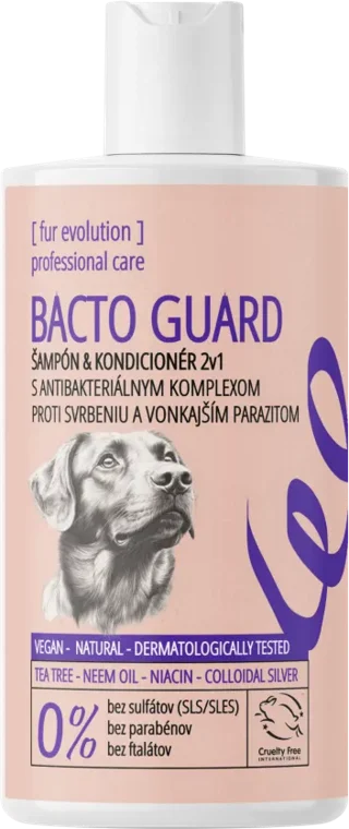 BACTO GUARD šampón & kondicionér 2v1 proti podráždeniu, svrbeniu a vonkajším parazitom s antibakteriálnou prísadou Soaphoria
