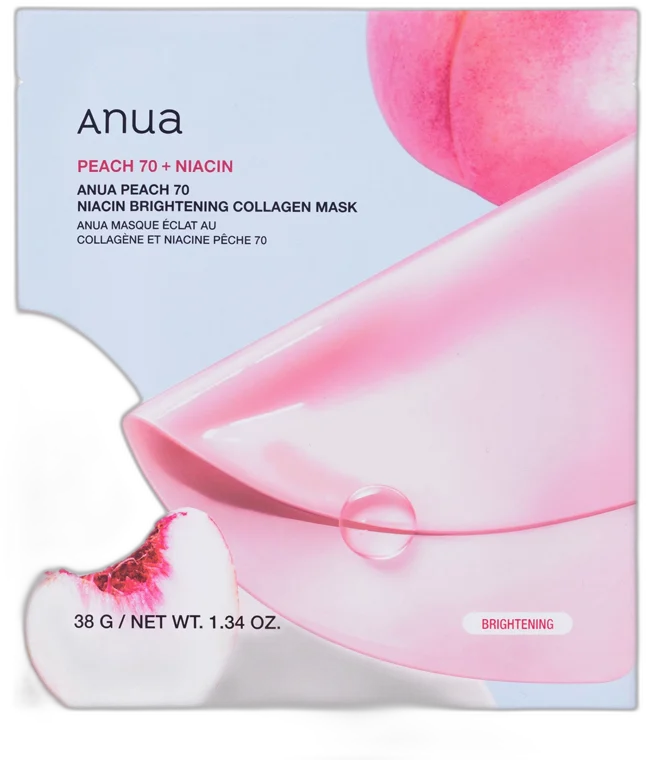ANUA Kolagénová maska na tvár s niacínamidom Peach 70 Niacin Brightening Collagen Mask