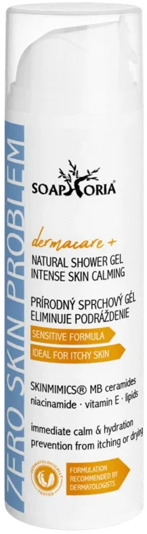 DERMACARE+ ZERO PROBLEM upokojujúci sprchový gél pre krehkú a citlivú pokožku (nielen pre deti) Soaphoria
