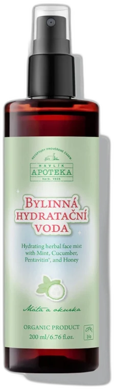Bylinná hydratačná voda uhorka a mäta Havlíkova Apotéka