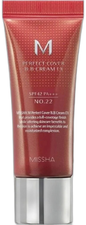 Missha – M Perfect Cover BB Cream SPF 42 – 20 ml, Cool Sand No.22