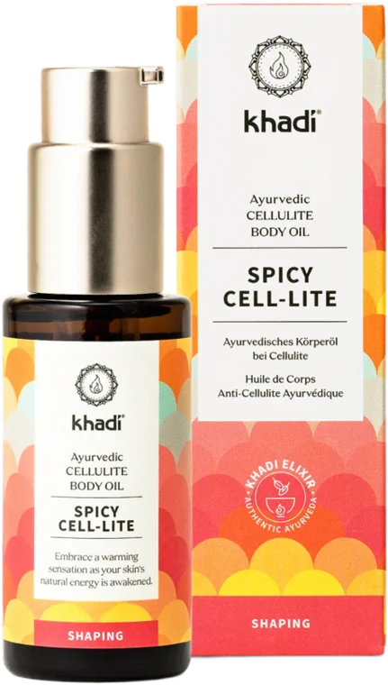 SPICY CELL-LITE – proti celulitíde elixír olej pre pokožku a dušu Khadi