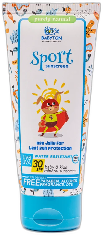 Prírodný opaľovací krém SPORT SPF30 100 ml BABYTON