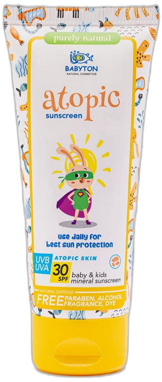 Prírodný opaľovací krém ATOPIC SPF30 100 ml BABYTON