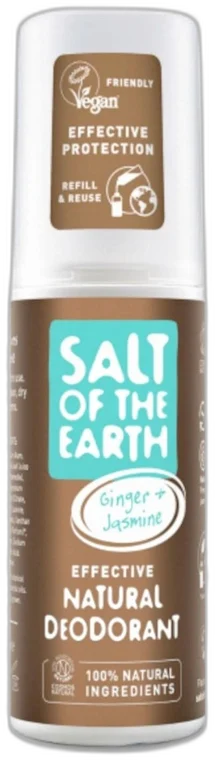 Prírodný kryštálový deodorant – zázvor + jazmín – sprej 100 ml Salt of the earth