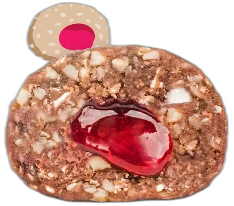 Energy Ball BIO–⁠ plnená mäkká gulička – MANDLE S MALINOVÝM DŽEMOM VILGAIN 30g