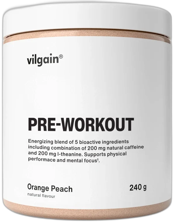 Pre-Workout ⁠–⁠ určené pred fyzickou aktivitou POMARANČ S BROSKYŇOU 240g VILGAIN