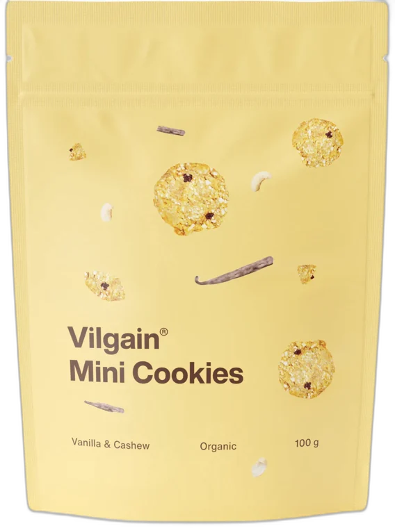 Mini Cookies BIO ⁠–⁠ ovsené sušienky KEŠU A VANILKA 100g VILGAIN