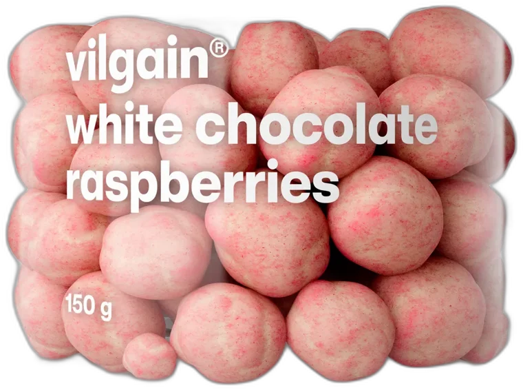 Lyofilizované maliny v čokoláde ⁠–⁠ maliny  BIELA ČOKOLÁDA 120g VILGAIN