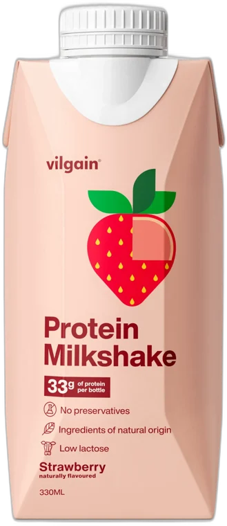 Protein Milkshake ⁠–⁠ mliečny proteínový nápoj JAHODA VILGAIN 330ml