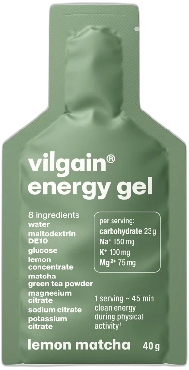 Energy Gel ⁠–⁠ zdroj rýchlej energie a elektrolytov CITRÓN A MATCHA 40g VILGAIN