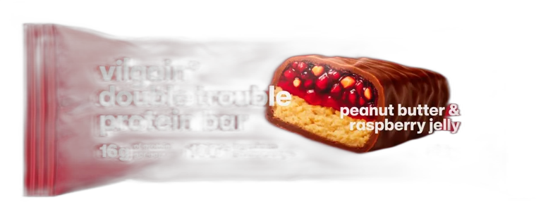 Double Trouble Protein Bar – ARAŠIDOVÉ MASLO A MALINOVÝ DŽEM 55g VILGAIN