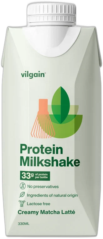 Protein Milkshake ⁠–⁠ mliečny proteínový nápoj KRÉMOVÉ MATCHA LATTE VILGAIN 330ml