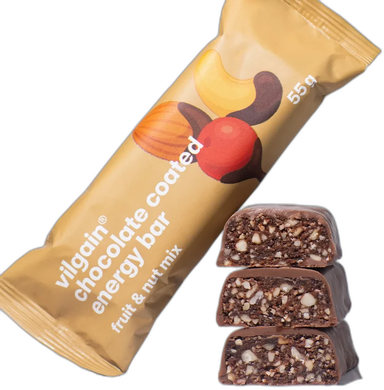 Energy Bar ⁠–⁠ ovocná bezlepková tyčinka MIX OVOCIA A ORECHOV POLIATY ČOKOLÁDOU VILGAIN 55g