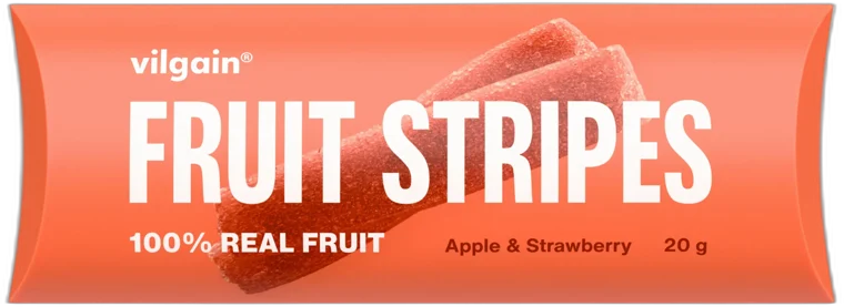Fruit Stripes ⁠–⁠ Šťavnaté Ovocné pásiky – JABLKO A JAHODA VILGAIN 20g