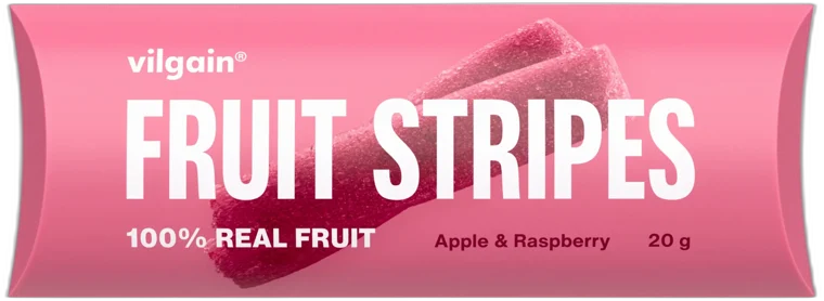 Fruit Stripes ⁠–⁠ Šťavnaté Ovocné pásiky – JABLKO A MALINA VILGAIN 20g