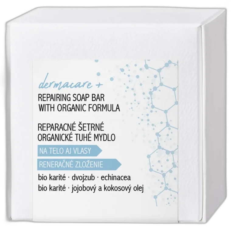 DERMACARE+ REPARAČNÉ ORGANICKÉ TUHÉ MYDLO NA ÚČINNÚ RELIPIDÁCIU (STARÝ NÁZOV: MYDLO NA PSORIÁZU, EKZÉM A PROBLEMATICKÚ POKOŽKU) Soaphoria