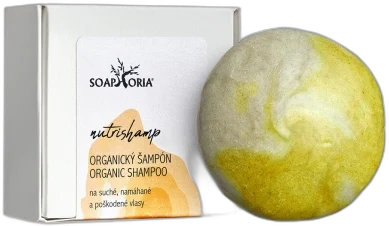 NutriShamp – tuhý šampón na suché, namáhané a poškodené vlasy 60 g Soaphoria