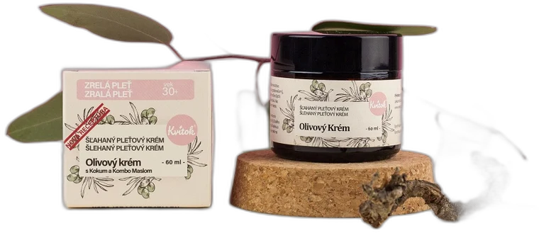 Olivový Krém s Kokum a Kombo maslom pre Zrelú Pleť (vek 30+) 60ml  Kvitok