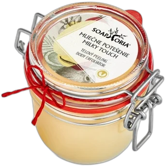 Mliečne potešenie – organický soľný telový peeling 255 ml Soaphoria