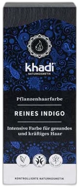 Čisté Indigo rastlinná farba na vlasy KHADI 100g