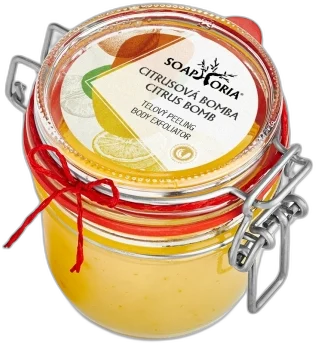 Citrusová bomba – organický soľný telový peeling 150 ml Soaphoria