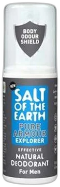 Prírodný kryštálový deodorant PURE ARMOUR – EXPLORER pre mužov – sprej 100ml Salt of the earth