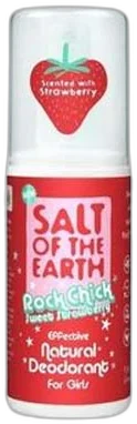 Prírodný kryštálový deodorant PURE AURA – jahoda pre dievčatá – sprej 100ml  Salt of the earth