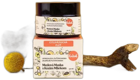 Medová Maska s Kozím Mliekom pre Suchú/Citlivú Pleť Kvitok 30ml