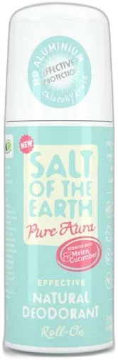 Prírodný kryštálový deodorant – roll on PURE AURA Melón – uhorka 75ml Salt of the earth