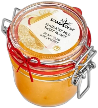 Sladučký med – organický soľný telový peeling 255 ml Soaphoria