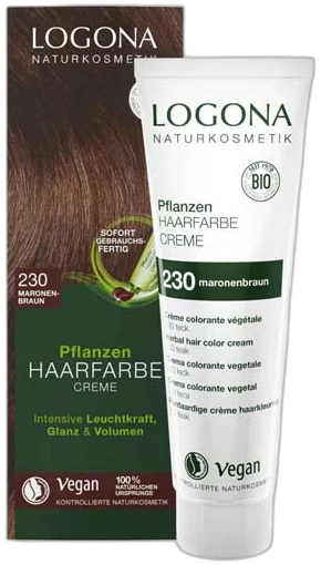Krémová farba na vlasy – Gaštanovo hnedá Logona 150g