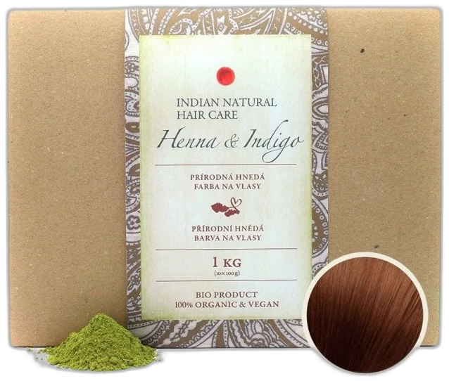 Henna & Indigo (hnedá farba) Indian natural haircare 1kg