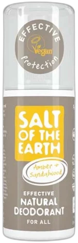 Prírodný kryštálový deodorant Jantár, santalové drevo PURE AURA, sprej 100ml Salt of the earth