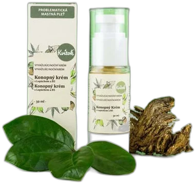 Konopný Krém pre Mastnú/Problematickú Pleť – Nočný 30ml Kvitok