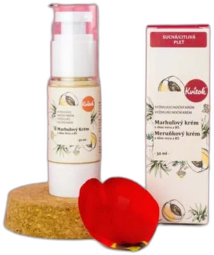 Marhuľový Krém pre Suchú/Citlivú Pleť – Nočný 30ml Kvitok