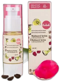 Malinový Krém pre Zrelú pleť (40+) – Nočný 30ml KVITOK