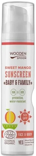 Opaľovacie telové mlieko Mango Baby & Family SPF50 Wooden Spoon 100ml